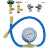 Wisepick Set di ricarica con tubo e manometro R290 e R600A con rubinetto per bombola e valvole di puntura BPV31