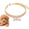 Generico Collare per cani scintillante, collare per cani con strass, Collana con animali domestici con strass e ciondolo in osso, Collana per animali domestici con strass con ciondolo in osso, per ma