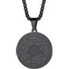 FaithHeart Collana Uomo Talismano 7 Arcangeli Amuleto Sigillo Ciondolo Rotondo Celeste 7 Arcangeli Oro/Nero/Acciaio Inox Personalizza Catena 55+5 CM Collana Protezione Occulta