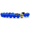 Samsara Bracciale Tibetano Buddista, lunghezza Regolabile, gioiello mistico Portafortuna - Filo in cotone cerato ad alta resistenza (AGATA BLU)
