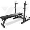 YM Bench Weight, Panca Sollevamento Pesi Professionale Regolabile con Porta Bilanciere, Acciaio Inossidabile, Verniciatura a Sabbia, Morbidi Cuscini in Schiuma in Similpelle, Schienale Inclinabile
