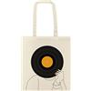 My Custom Style Borsa Shopper Cotone 140g Beige#Vintage-Vinile Stilizzato# Manici 70