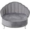 DRW Poltrona portagioie rotonda in velluto grigio 15x17x17 cm