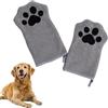 CavspkArt 2 guanti per la pulizia del cane per cani e gatti, in morbida microfibra per animali domestici, guanti in pile di corallo, guanti assorbenti per animali domestici, guanti a forma di zampa di gatto