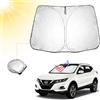 BIBIBO Copertura Parabrezza Auto Compatibile con Nissan Qashqai J11 2014-2021, Parasole Anteriore Pieghevole con Protezione UV, Schermo Solare per Interni Auto