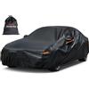 kayme Telo Copriauto, Kayme Copertura per Auto Impermeabile Anti UV Anti Vento Antipolvere a 7 Strati con Cerniera e in Cotone Adatto per Auto a 3 Volumi (da 470 a 490cm) 3XL - Nero