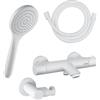 Fortis set vasca con termostatico, doccetta con 1 getto, asta saliscendi, supporto doccetta, flessibile doccetta, 78111THMW+5318500MW+53162125MW+15505MW, Brera bianco opaco [Rubinetteria Bagno > Rubinetteria Vasca]