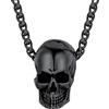 FaithHeart Cranio Punk Hiphop Collana Teschio da Uomo Pendente Proiettile Casco Collana Uomo Acciaio Teschio Lucidato con Catena Regolabile 55+5 cm Design Originale