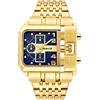 JewelryWe Orologio da uomo Analogico al quarzo Data Calendario Orologio da polso da uomo Bracciale in acciaio inossidabile Orologio militare da lavoro casual con grande quadrante quadrato Regalo