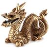 lachineuse - Statuetta Dragon of Chance Feng Shui - Statuetta Drago - 15 x 11 x 7 cm - Simbolo di energia, Forza e longevità - Decorazione Asiatica Cinese - per Ufficio, casa - Colori Dorati