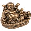 lachineuse - Statuetta Buddha Rieur con Bambini - Statua Buddha 15 cm Colori Dorati - Decorazione Feng Shui - Oggetto decorativo Zen Cinese per Interni, Soggiorno - Idea Regalo Cina Asia Porta