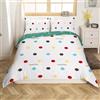 Loussiesd Agriturismo Chiusura con cerniera ipoallergenica ultra morbida Set copripiumino colorato a pois per uomo Donna Set di biancheria da letto reversibile di lusso con note musicali Beige King Size