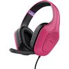 Trust Gaming GXT 418P Rayne Cuffie Gaming Leggere per PC Xbox PS4 PS5 Switch Mobile, Driver da 50 mm, Jack Audio 3.5 mm, Cavo 2m, Cuffie con Microfono Over-Ear, Rosa