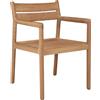 Ethnicraft - Poltroncina da pranzo Jack outdoor - Legno naturale - Teak massello - Designer Jacques Deneef