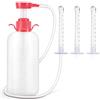 xocome Detergente vaginale Detergente per siringa e clistere Clistere riutilizzabile Manuale Sistema di pulizia vaginale anale Kit portatile con 3 ugelli, disintossicante detergente per due punti 600 ml