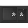 Elleci LGQ44040 Lavello da Incasso 2 Vasche Sopratop 815 x 500 mm finitura Granitek Matt Nero 40 Quadra 440