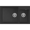 Elleci LGQ44040BSO Lavello da Incasso 2 Vasche Sottotop 785 x 470 mm finitura Granitek Matt Nero 40 Quadra 440 SOTTOTOP