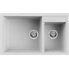 Elleci LGQ44068 Lavello da Incasso 2 Vasche Sopratop 815 x 500 mm finitura Granitek Bianco 68 Quadra 440