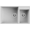 Elleci PRONTA CONSEGNA - SPEDIZIONE IMMEDIATA Elleci LGQ44068BSO Lavello da Incasso 2 Vasche Sottotop 785 x 470 mm finitura Granitek Bianco 68 Quadra 440 SOTTOTOP
