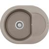 Elleci Lavello 1 vasca Tonda con gocciolatoio Reversibile Sopratop 600 x 470 mm finitura Granitek Matt Tortora 43 Easy 600 Round Elleci LGYR6043