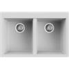 Elleci LGQ34068BTP Lavello da Incasso 2 Vasche Sopratop 80 x 53 cm finitura Granitek Bianco 68 Quadra 340