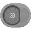 Elleci Lavello 1 vasca Tonda con gocciolatoio Reversibile Sopratop 600 x 470 mm finitura Granitek Matt Cemento 48 Easy 600 Round Elleci LGYR6048