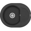 Elleci Lavello 1 vasca Tonda con gocciolatoio Reversibile Sopratop 600 x 470 mm finitura Granitek Classic Antracite 59 Easy 600 Round Elleci LGYR6059