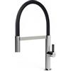 Elleci PRONTA CONSEGNA - SPEDIZIONE IMMEDIATA ELLECI Wave Miscelatore Cucina Rubinetto monocomando con canna alta girevole in silicone e doccetta orientabile Cromato - MIKWAVCR