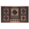 Foster Piano Cottura da Incasso a Gas 80 cm 5 Fuochi Acciaio PVD Copper - Rame Griglie in Ghisa Milanello Foster 7682 008 - 7682008