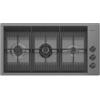 Foster Piano Cottura da Incasso a Gas 87 x 47 cm 3 Fuochi in Linea Acciaio inox PVD Gun Metal Griglie in Ghisa Milanello Foster 7680 006 - 7680006
