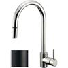 Crolla Miscelatore Cucina monocomando Nero Opaco con doccia Cromata estraibile monogetto con bocca girevole CROLLA 7790 NO/CR FRED
