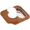 Apell Kit Tagliere in legno con foro vaschetta forata in acciaio inox e tagliere in polietilene come coperchio 34 cm per Lavelli Apell TLC34