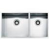 Apell Lavello da Incasso 2 Vasche Sottotop 800 x 428 mm Vasca grande a sinistra Acciaio Inox Serie Ferrara Zero Apell FEQ4530USC
