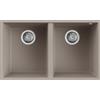 Elleci LGQ34043BSC Lavello da Incasso 2 Vasche Sottotop 77 x 46 cm finitura Granitek Matt Tortora 43 Quadra 340 SOTTOTOP