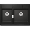 Schock Lavello in appoggio 2 Vasche 90 x 63 cm Cristadur NIGHT Nero Opaco Green Line KALLIO M175 SCHOCK KALM175G75