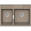 Schock Lavello in appoggio 2 Vasche 90 x 63 cm Cristadur TWILIGHT Tortora Opaco Green Line KALLIO M175 SCHOCK KALM175G76