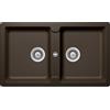 Schock Lavello incasso 2 Vasche Reversibile sopratop sottotop 86 x 50 cm Cristadur Premium Bronze TOLEDO N200 SCHOCK TOLN200A87