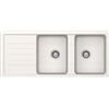 Schock Lavello incasso 2 vasche con gocciolatoio Reversibile sopratop sottotop 116 x 50 cm Cristadur Premium Bianco Puro TOLEDO D200 SCHOCK TOLD200A99