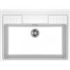 Elleci LKS90096XLP Lavello da Incasso in appoggio 1 vasca Monovasca 900 x 665 mm finitura Keratek White 96 Spazio 900 Extra