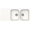 Schock Lavello incasso 2 Vasche con Gocciolatoio Reversibile sopratop sottotop 116 x 50 cm CRISTALITE Bianco Assoluto LITHOS D200 SCHOCK LITD200A01N