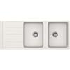 Schock Lavello incasso 2 Vasche con Gocciolatoio Reversibile sopratop sottotop 116 x 50 cm CRISTALITE New Alumina ELEMENT D200 SCHOCK ELED200A16N