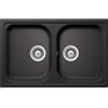 Schock Lavello incasso 2 Vasche sopratop sottotop 79 x 50 cm CRISTALITE Nero Assoluto LITHOS N200S SCHOCK LITN200SA13N