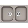 Schock Lavello incasso 2 Vasche sopratop sottotop 79 x 50 cm CRISTALITE Grigio Tortora LITHOS N200S SCHOCK LITN200SA42N