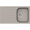 Schock Lavello incasso 1 Vasca con Gocciolatoio Reversibile sopratop sottotop 86 x 50 cm CRISTALITE Grigio Tortora LITHOS D100 SCHOCK LITD100A42N