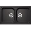 Schock Lavello incasso 2 Vasche sopratop sottotop 86 x 50 cm CRISTALITE Nero Assoluto LITHOS N200 SCHOCK LITN200A13N