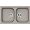 Schock Lavello incasso 2 Vasche sopratop sottotop 86 x 50 cm CRISTALITE Grigio Tortora LITHOS N200 SCHOCK LITN200A42N