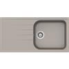 Schock Lavello incasso 1 Vasca con Gocciolatoio Reversibile sopratop sottotop 100 x 50 cm CRISTALITE Grigio Tortora LITHOS D100L SCHOCK LITD100LA42N
