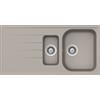 Schock Lavello incasso 1 Vasca e Vaschetta con Gocciolatoio Reversibile sopratop sottotop 100 x 50 cm CRISTALITE Grigio Tortora LITHOS D150 SCHOCK LITD150A42N