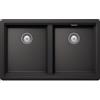 Schock Lavello incasso 2 Vasche sopratop sottotop 750 x 456 mm CRISTALITE Nero Assoluto BROOKLYN N200 SCHOCK BYKN200A13