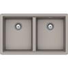 Schock Lavello incasso 2 Vasche sopratop sottotop 750 x 456 mm CRISTALITE Grigio Tortora BROOKLYN N200 SCHOCK BYKN200A42